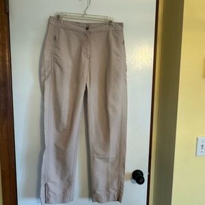 L.L. Bean Pants Nylon Blend Straight Leg Zip Hem Womens 8 Petite ✨